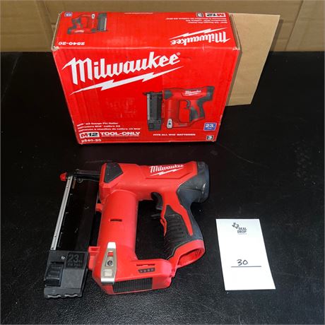 Retail $229.00 Milwaukee M12 23-Gauge Pin Nailer Tool Only