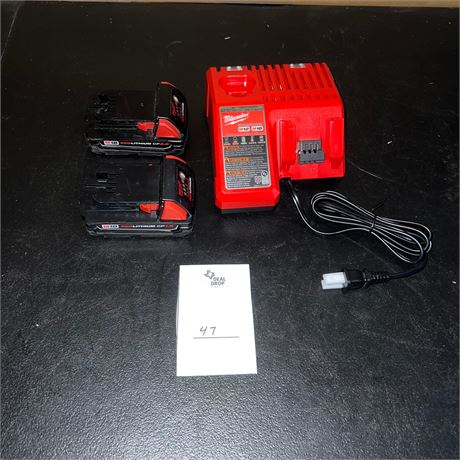 Retail $119.00 Milwaukee 18V 2.0Ah Batteries Combo Kit